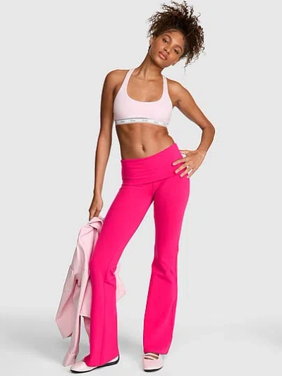 Pink All-day Cotton™ Foldover Flare Leggings In