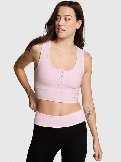 Pink All-day Cotton™ Henley Scoop Bra In