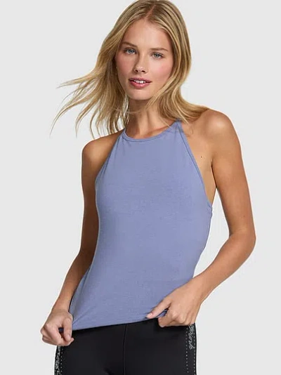 Pink All-day Cotton™ High-neck Tank In Blue