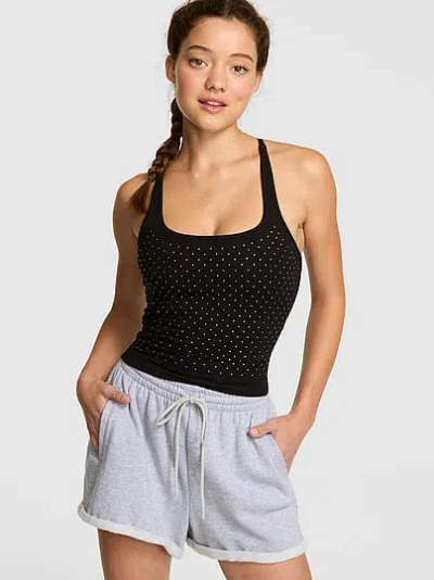Pink All-day Cotton™ Square-neck Bra Tank In Black
