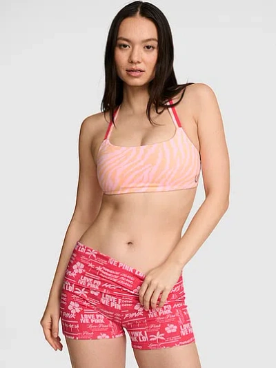 Pink All-day Cotton™ Foldover 3" Bike Shorts In Multi
