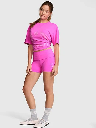 Pink All-day Cotton™ Foldover Bike Shorts In
