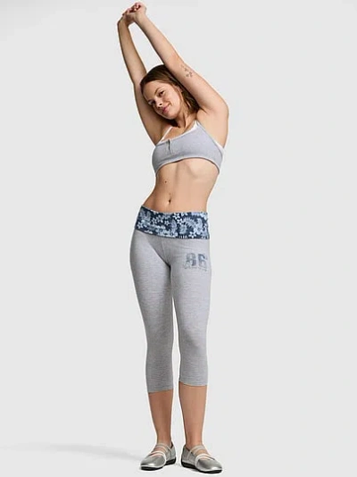 Pink All-day Cotton™ Foldover Capri Leggings In Brown