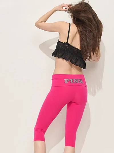 Pink All-day Cotton™ Foldover Capri Leggings In