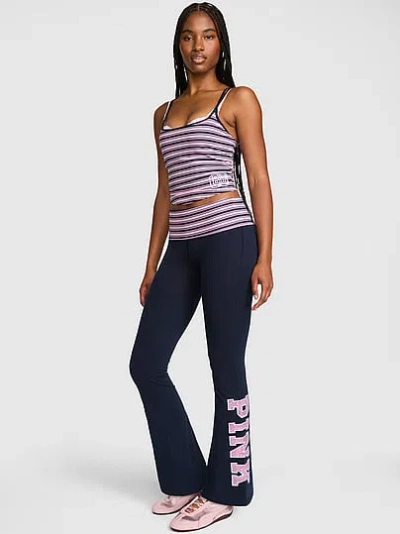 Pink All-day Cotton™ Foldover Flare Leggings In Blue
