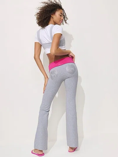 Pink All-day Cotton™ Foldover Flare Leggings In Gray