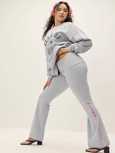 Pink All-day Cotton™ Foldover Flare Leggings In Gray