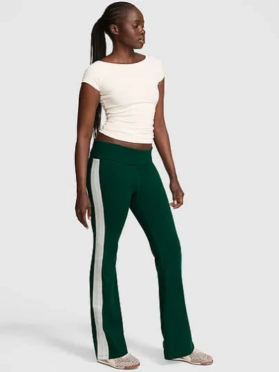 Pink All-day Cotton™ Foldover Flare Leggings In Green