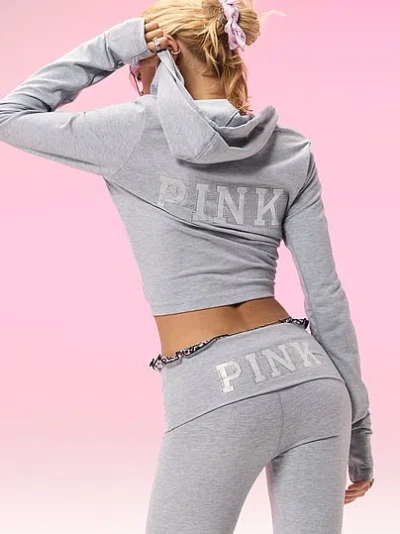 Pink All-day Cotton™ Foldover Flare Leggings In Gray