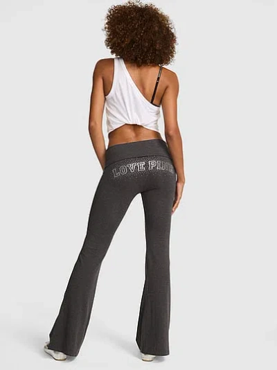 Pink All-day Cotton™ Foldover Flare Leggings In Gray
