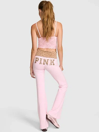 Pink All-day Cotton™ Foldover Flare Leggings In