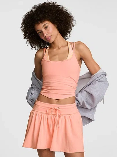 Pink All-day Cotton™ Foldover Flirty Mini Skort In Black