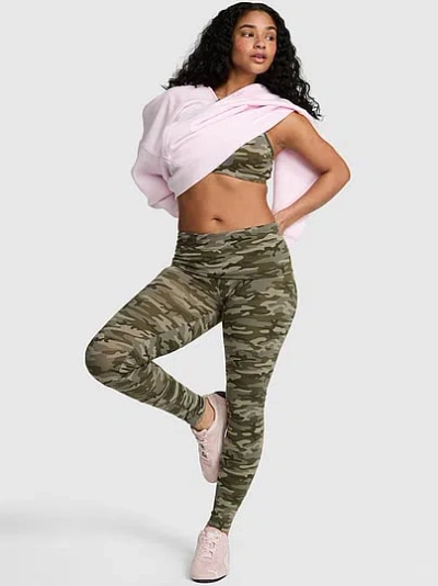 Pink All-day Cotton™ Foldover Leggings In Animal Print