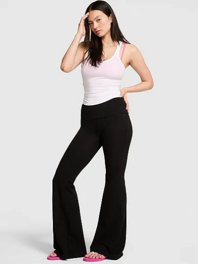 Pink All-day Cotton™ Foldover Super Flare Leggings In White