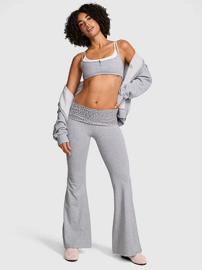 Pink All-day Cotton™ Foldover Super Flare Leggings In Brown