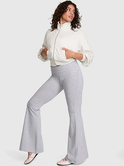 Pink All-day Cotton™ Foldover Super Flare Leggings In Gray