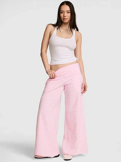 Pink All-day Cotton™ Foldover Wide-leg Pants In