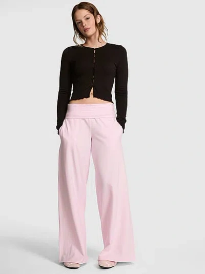 Pink All-day Cotton™ Foldover Wide-leg Pants In