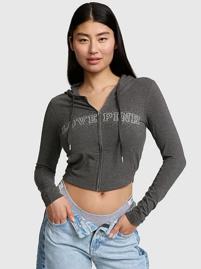Pink All-day Cotton™ Full-zip Hoodie In Grey