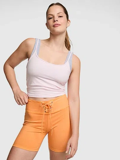 Pink All-day Cotton™ Lace-up Bike Shorts In Orange