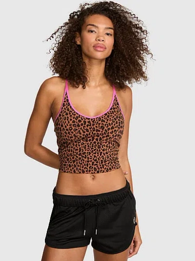 Pink All-day Cotton™ Racerback Bra Tank In Animal Print