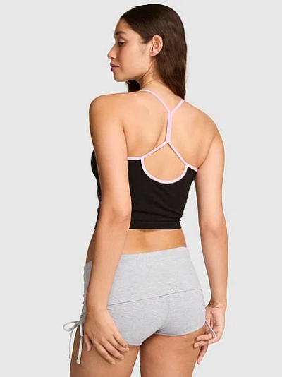 Pink All-day Cotton™ Racerback Bra Tank In Black