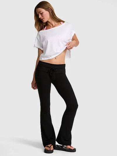 Pink All-day Cotton™ Rib Waistband Flare Leggings In Animal Print