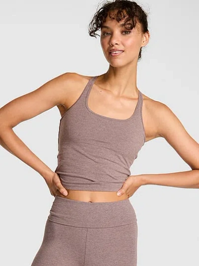 Pink All-day Cotton™ Square-neck Bra Tank In Brown