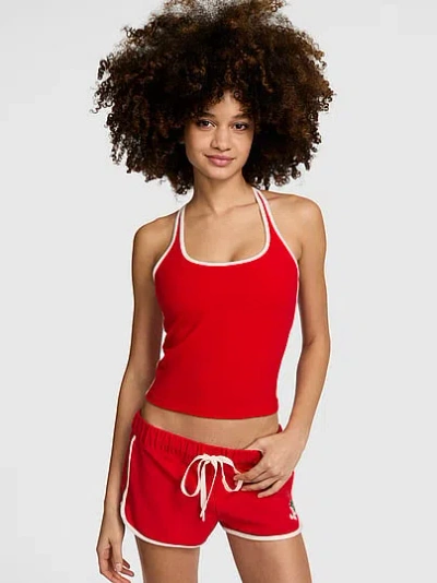 Pink All-day Cotton™ Square-neck Bra Tank In Red