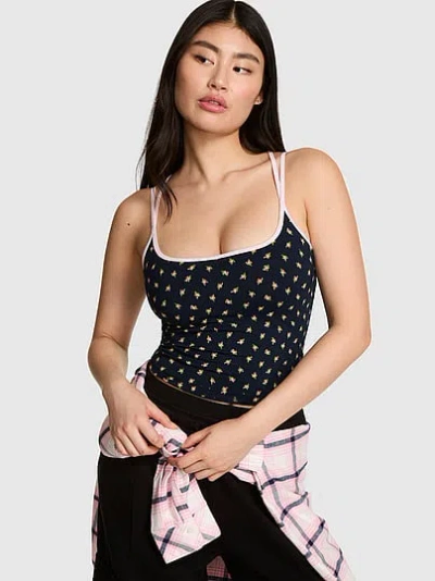 Pink All-day Cotton™ Strappy Tank Top In Blue