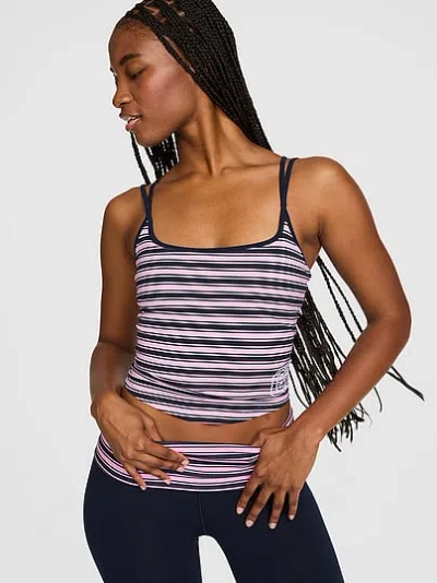 Pink All-day Cotton™ Strappy Tank Top In Print