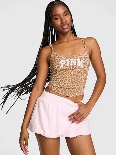 Pink All-day Cotton™ Strappy Tank Top In Print