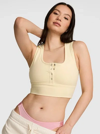 Pink All-day Cottonâ¢ Henley Scoop Bra In Yellow