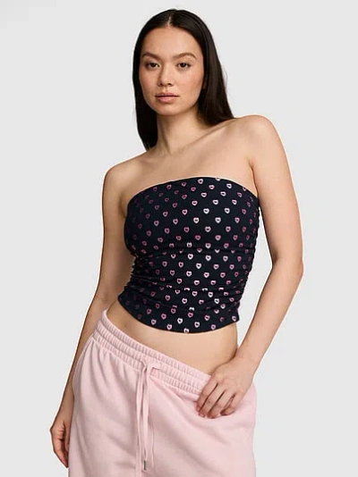 Pink All-day Cottonâ¢ Side-ruched Tube Top In Animal Print