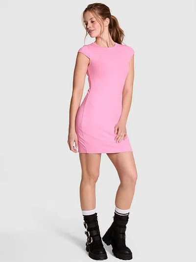 Pink All-day Soft Rib Bodycon Dress In