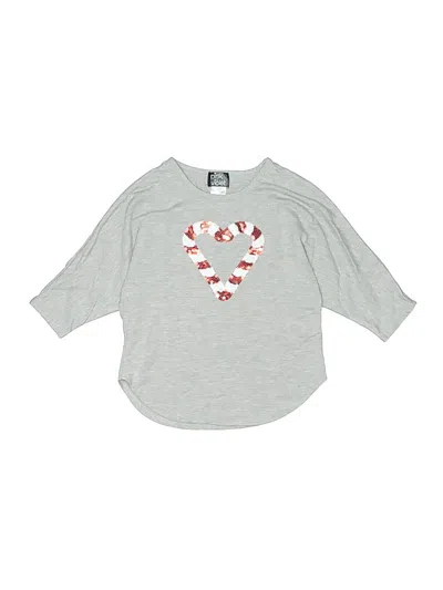 Pre-owned Pink & Violet Kids' 3/4 Sleeve T-shirt In Gray