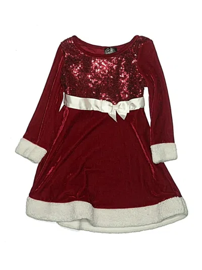 Pre-owned Pink & Violet Kids' Dress In Burgundy