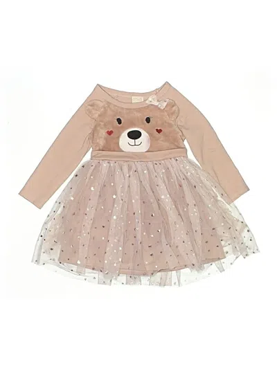 Pre-owned Pink & Violet Kids' Dress In Tan