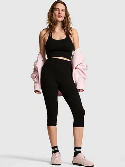 Pink Anywear Capri Leggings In Black
