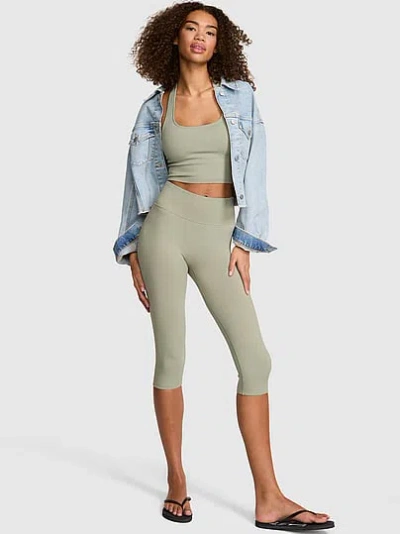 Pink Anywear Capri Leggings In Green