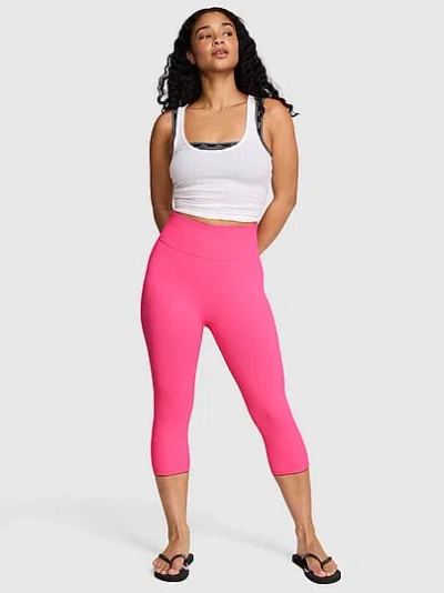 Pink Anywear Capri Leggings In Animal Print