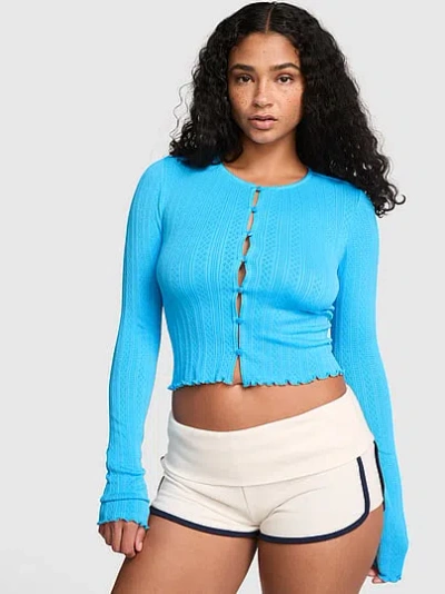 Pink Anywear Cropped Cardigangan In Blue