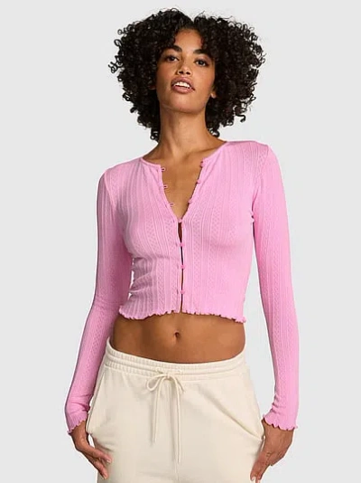 Pink Anywear Cropped Cardigangan In Green