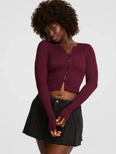 Pink Anywear Cropped Cardigangan In Purple