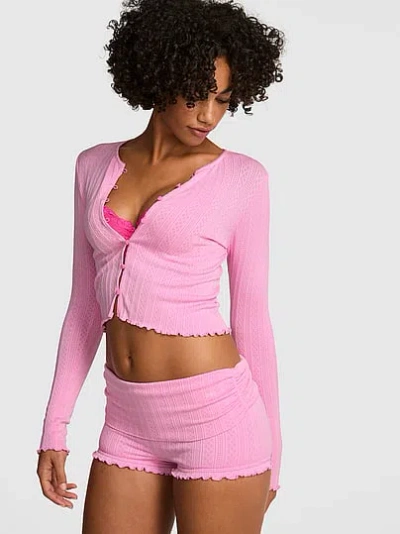 Pink Anywear Foldover Shorts In