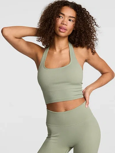 Pink Anywear Halter Cropped Tank In Green