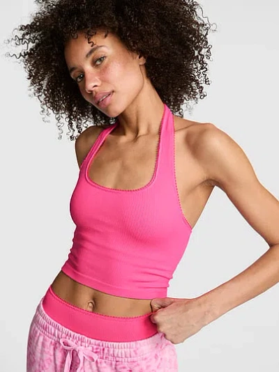 Pink Anywear Halter Cropped Tank In