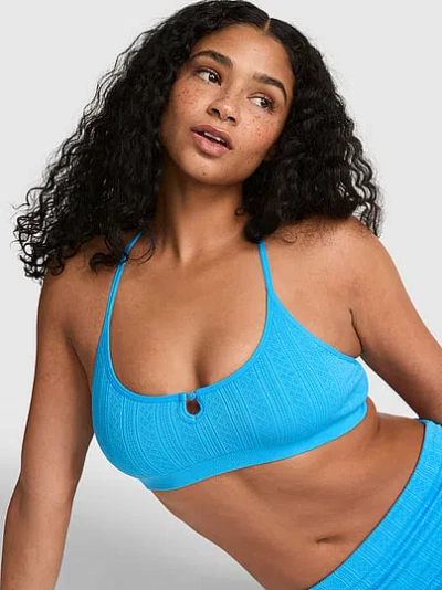Pink Anywear Low-scoop Racerback Bra In Blue