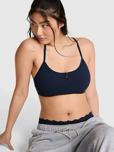 Pink Anywear Low-scoop Racerback Bra In Blue