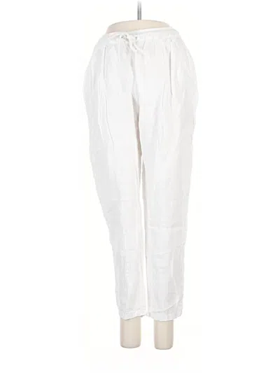 Pre-owned Pink Apple Linen Pants In White
